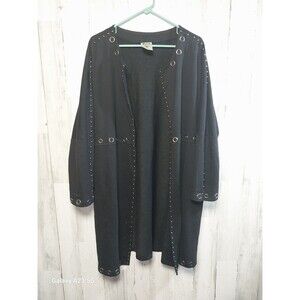 VOCAL STUDDED EYELETS jacket Black CARDIGAN coat western BOHO Medium